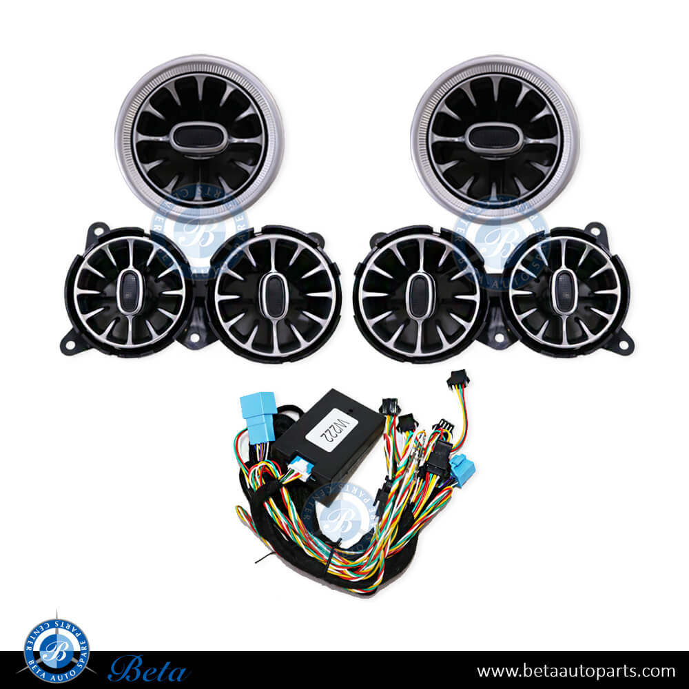 Front AC vent grille set 64 colors for Mercedes S-Class W222 2014-2020 models, Part Number 2228300754/2228300854/2228300154 Front AC vent grille set 64 colors for Mercedes S-Class W222 2014-2020 models, Part Number 2228300754/2228300854/2228300154